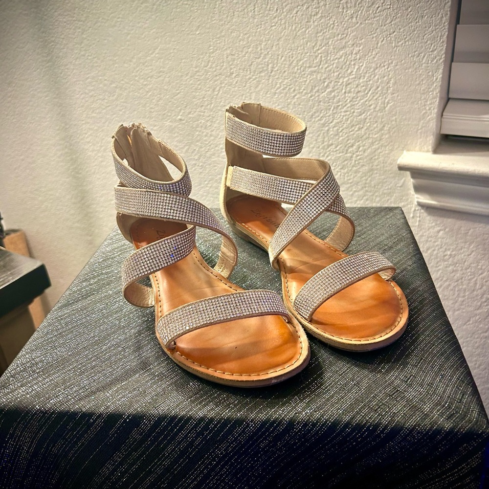 Zigi Soho Beige Rhinestone Strappy Sandals